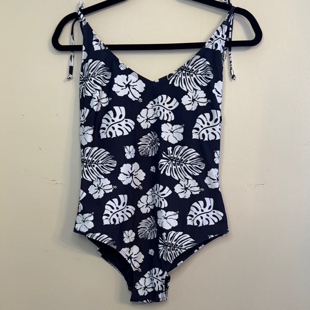 Heat Swimwear Navy and White Floral Swimsuit